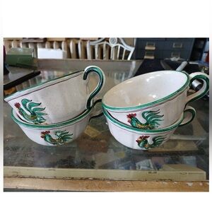Rooster Cups Set of Four (Unused) *Made in Italy